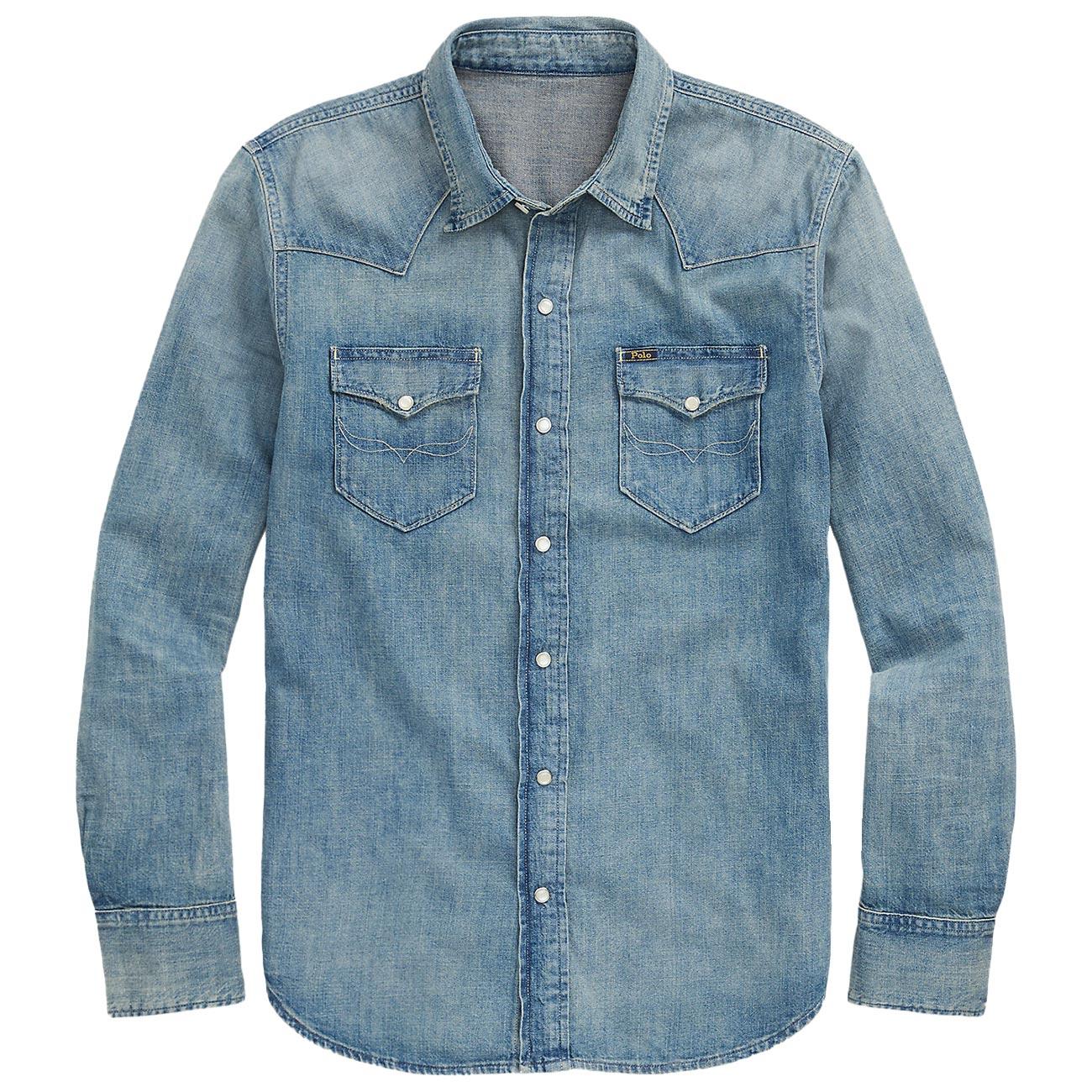 Camicia Western In Denim Slub 710703936 001 RL WESTERN POLO RALPH LAUREN 
