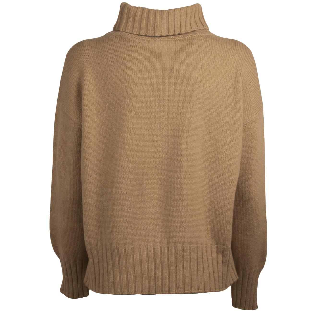 Dolcevita collo a coste con tasca B2080 203 BEIGE BASE 