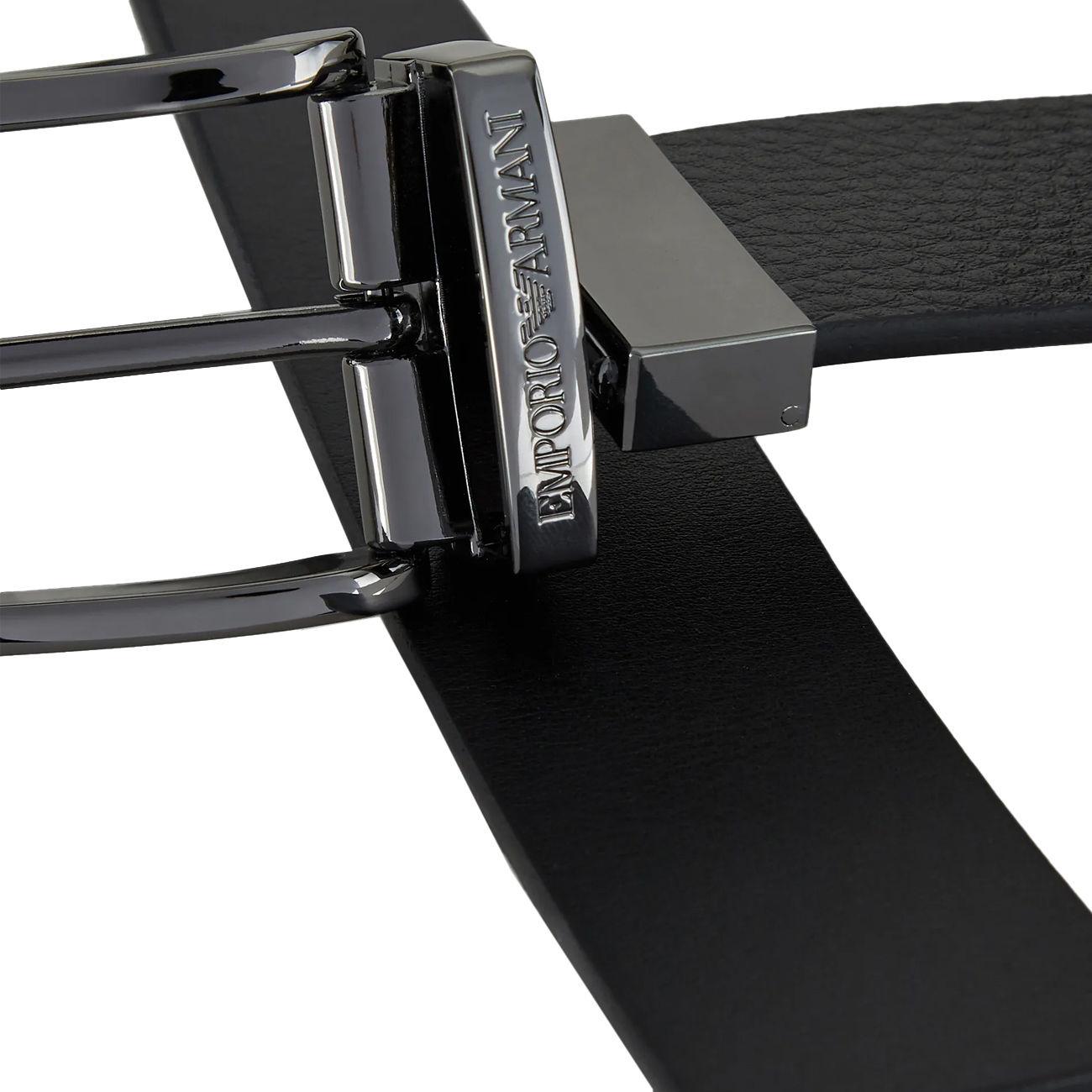 CINTURA U. REV. PELLE STAMPA MARTELLATA C/ARDIGLIONE EA Y4S195YLO8J 88001 NERO/NERO EMPORIO ARMANI ACCESSORI 