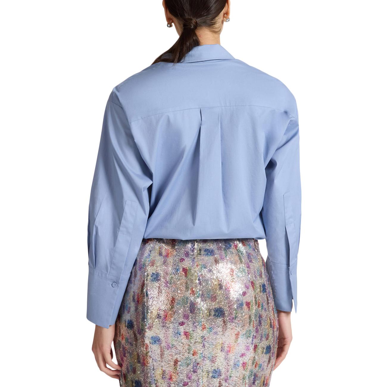 ELENA MIRO' Camicia In Popeline Con Cristalli 2040Z000020N 0F4 PERVINCA 