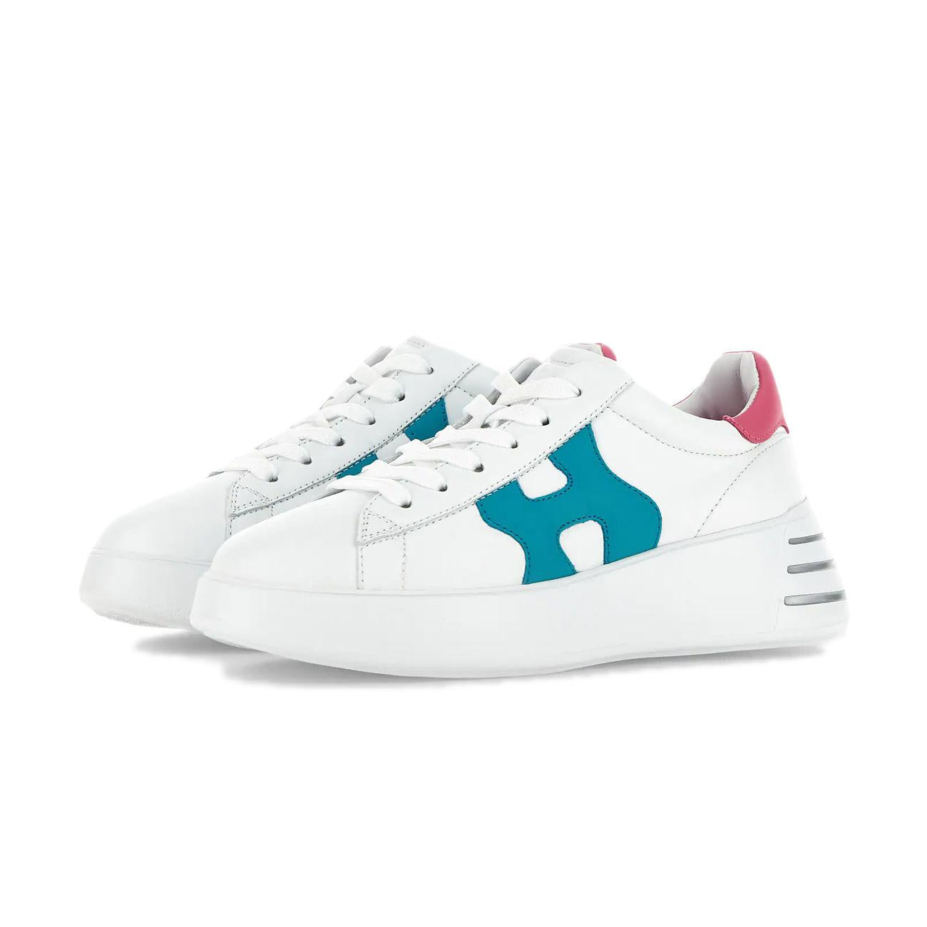Sneakers Rebel H564 Donna Bianco Rosa Verde HXW5640DN61QZB0SRW BIANCO/ROSA/VERDE HOGAN 