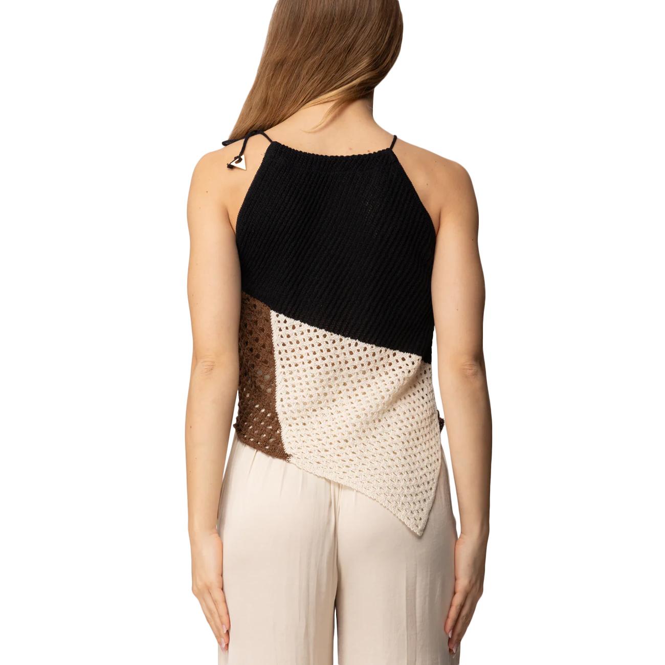 Top Asimmetrico In Maglia CNKD13073 NERO AKEP 