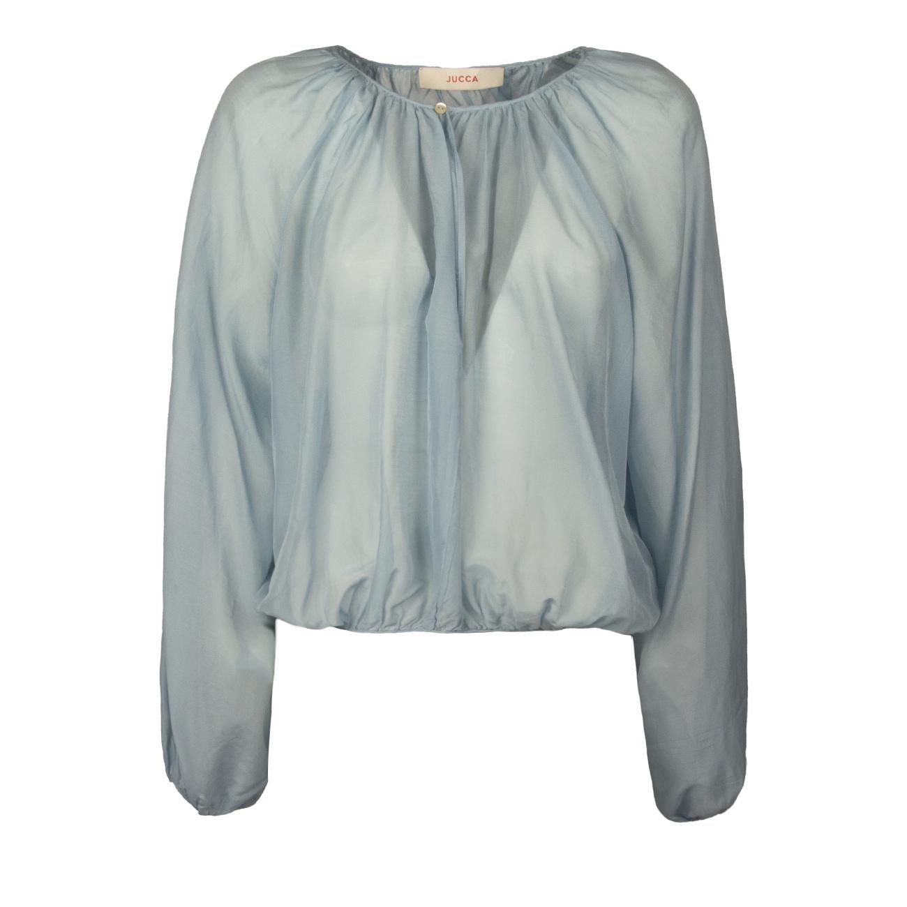 Blusa Girocollo Mussola Donna Azzurro J3712042/24 POLINESIA 1798/AZZURRO JUCCA 