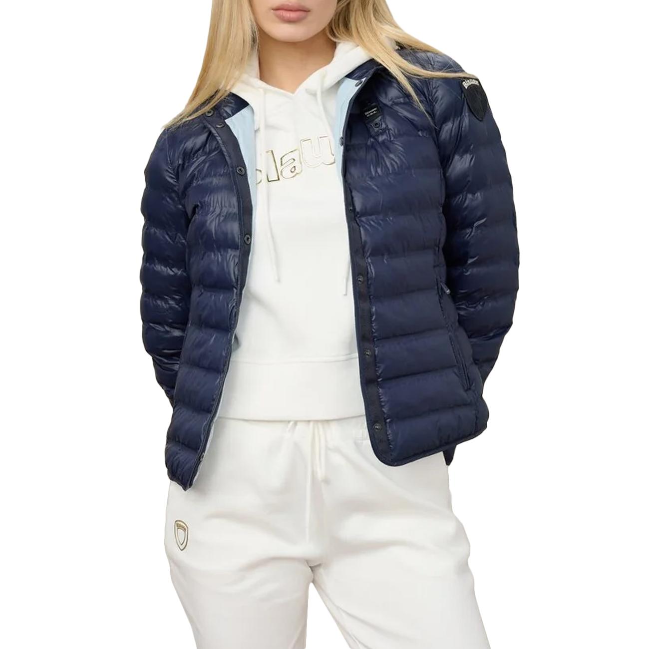 Giacca Imbottita A Righe Di Luna 26SBLDC02173-007104 888LL- BLU/LIGHT BLU 80E BLAUER 