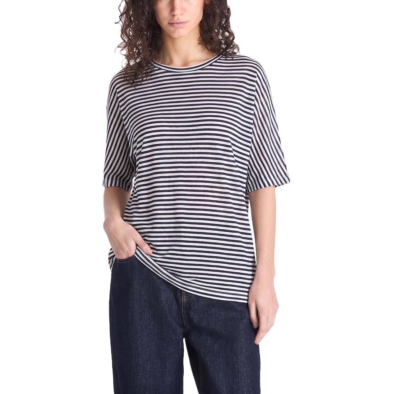 T-Shirt Costantine Lin Rig 01 A Righe PED5343 99012278 RI015 BLU/BIANCO PEUTEREY 
