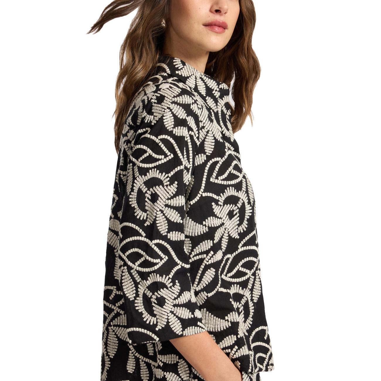 Camicia In Cotone Ricamato 5012P000321N 01 NERO ELENA MIRO' 