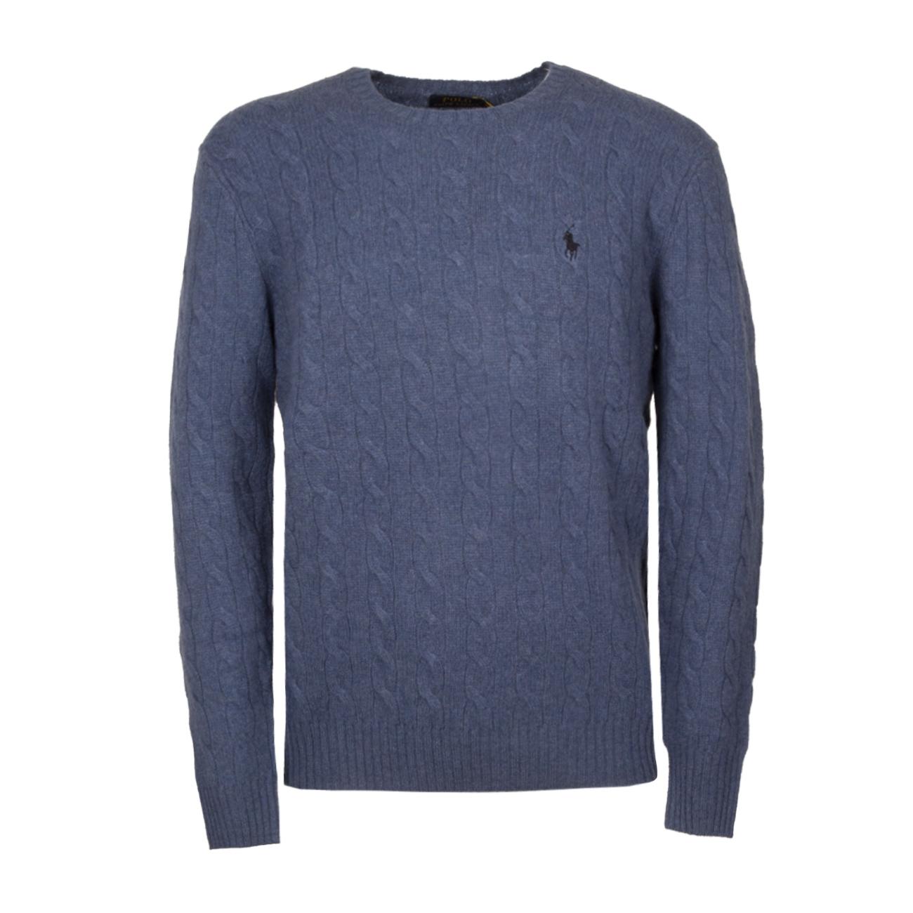 Pullover In Lana E Cashmere Uomo Twilight Blue 710876762 008 TWILIGHT BLUE HTHR POLO RALPH LAUREN 