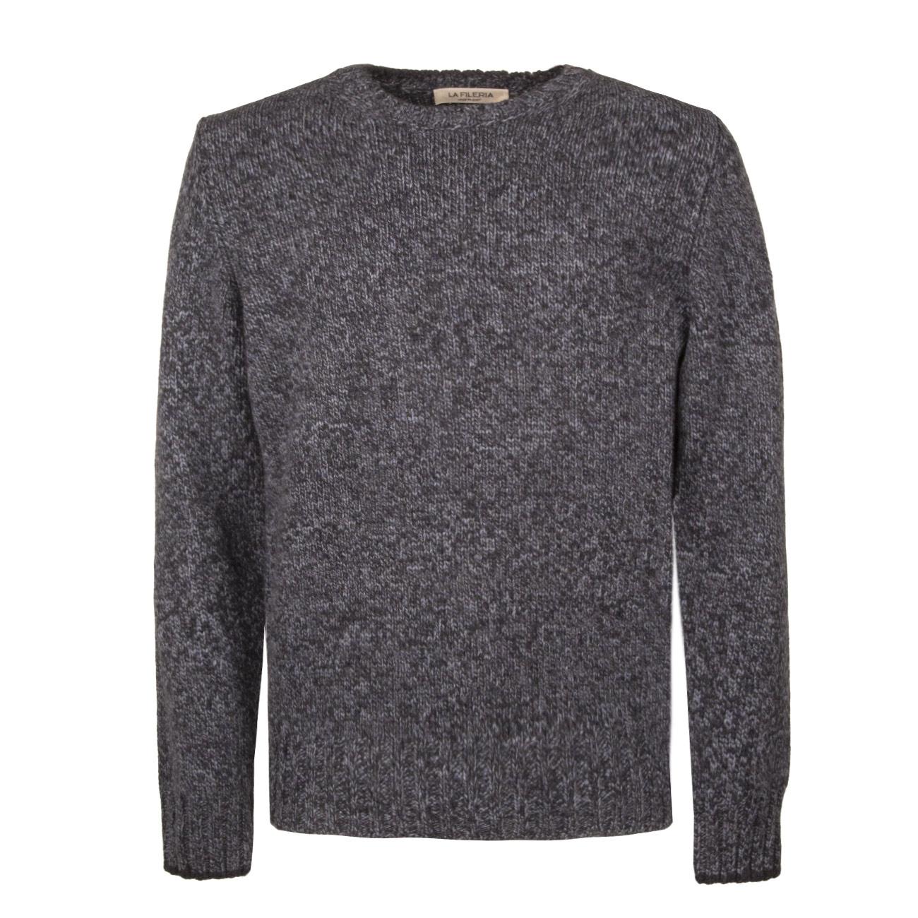 Maglia In Lana Uomo Celeste Blu Melange 10158/25701 817 CELESTE/BLU MELANGE LA FILERIA 