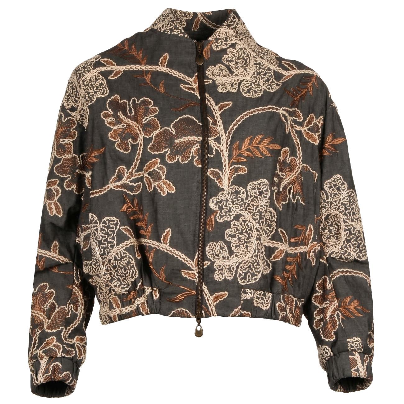 Bomber Ricamato Jeans CNF/J005240 003 GRIGIO/BRONZO MASCHERONI 