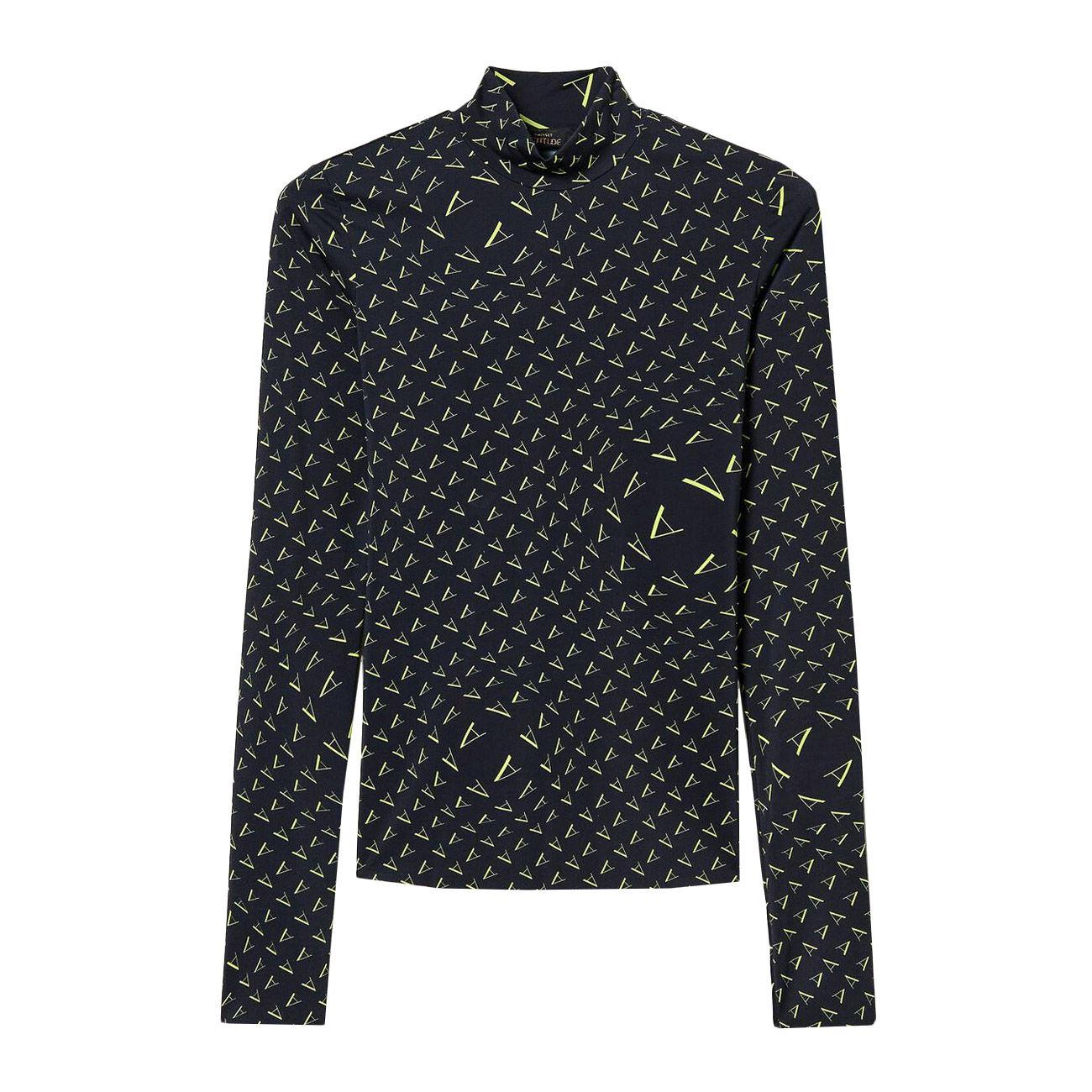 Lupetto Sapphire Con Logo Donna Nero Giallo Fluo AT/212AT2310 06578NERO.ST.GIALLOFLUO TWIN SET 