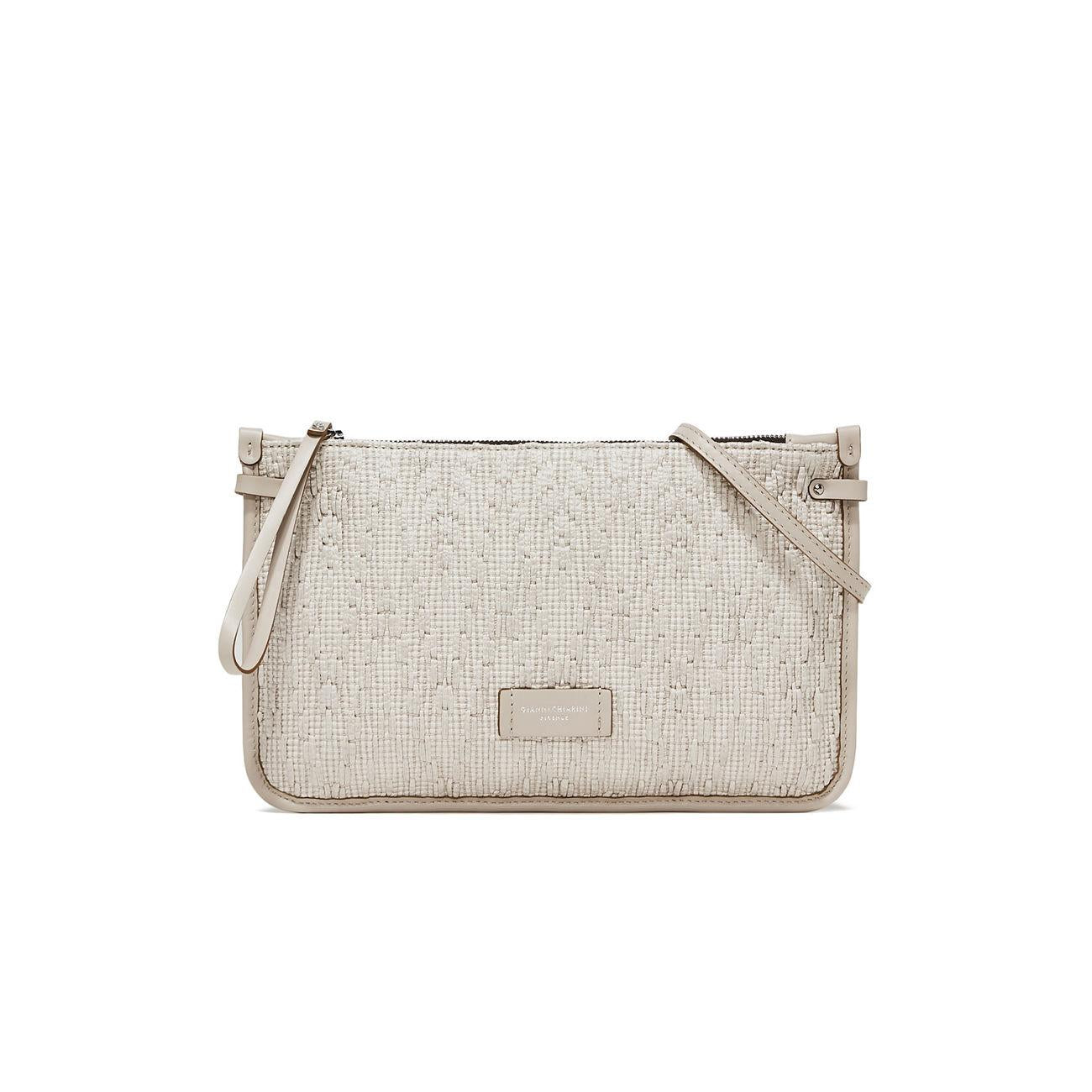 CLUTCH MARCELLA PELLE E TESSUTO GIANNI CHIARINI BS9405PGLPIX 0382 PERLA GIANNI CHIARINI 