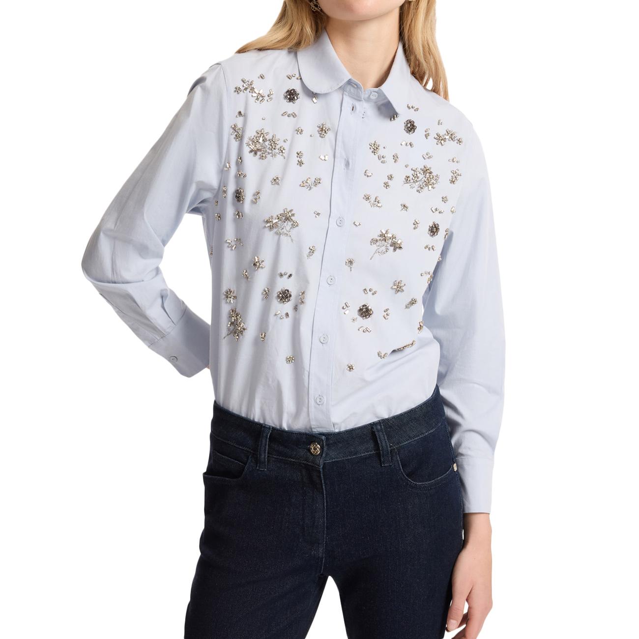 Camicia Ricamata A Mano 5143P000198N 004N AZZURRO ELENA MIRO' 