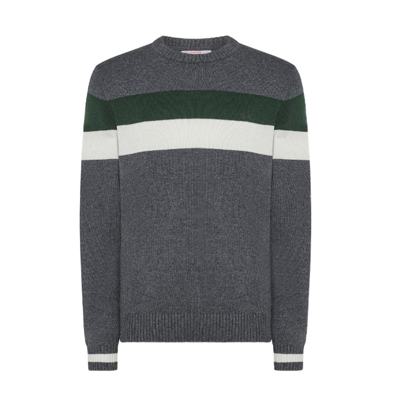 Maglia Righe Tonde Uomo Grigio K43159 47 GRIGIO SUN68 