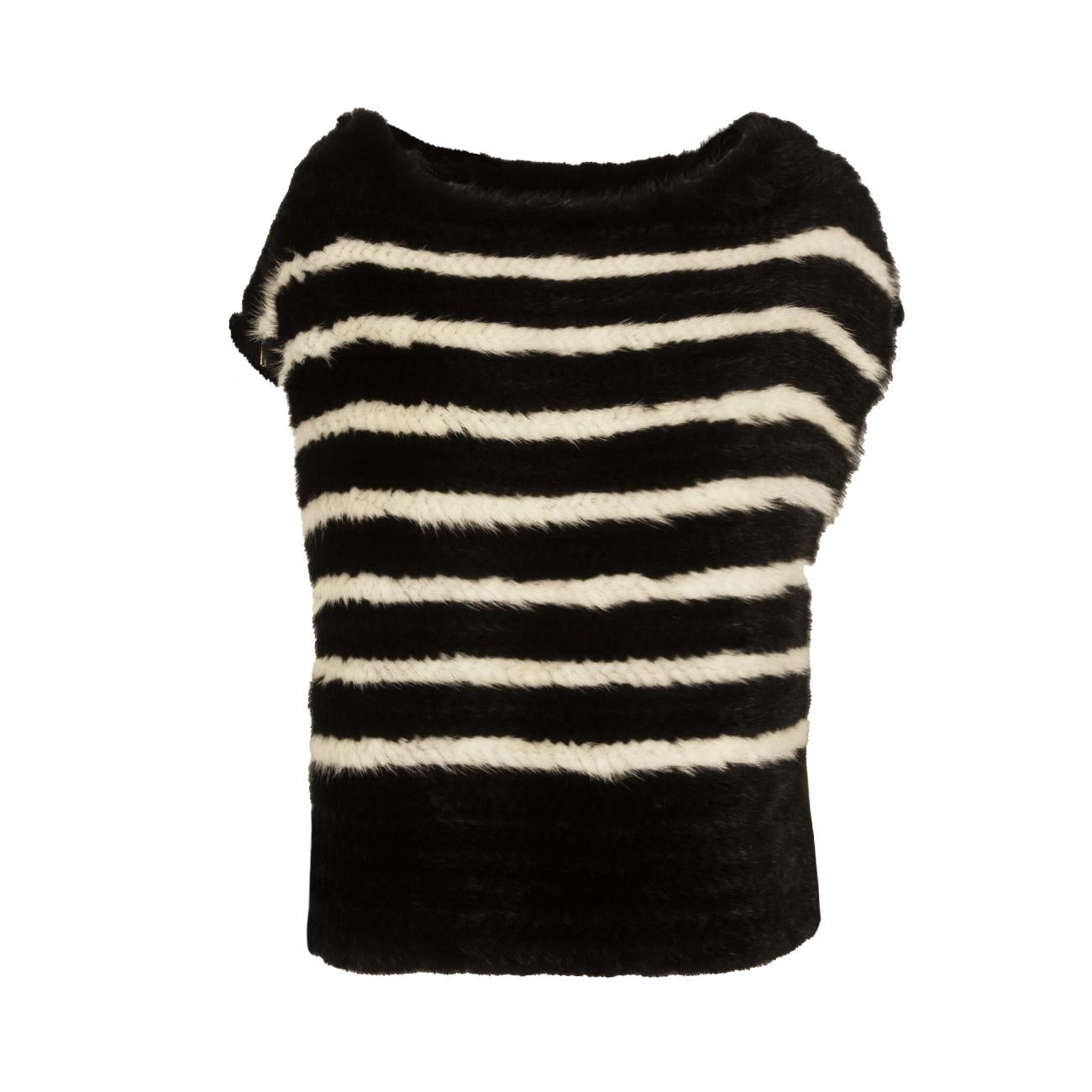 Poncho In Visone JZA01-MTRMIC918 B.CO/NERO JO NO FUI 