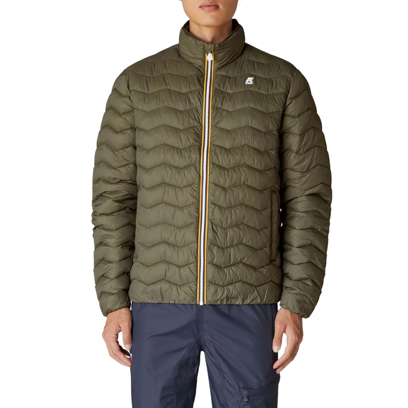 Giubbotto Valentine Eco Warm Onde Uomo Verde Nero K6115GW WMR VERDE NERO K-WAY 