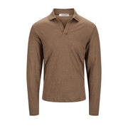 Polo In Lino Uomo Fango 60188/96803 410 FANGO LA FILERIA 