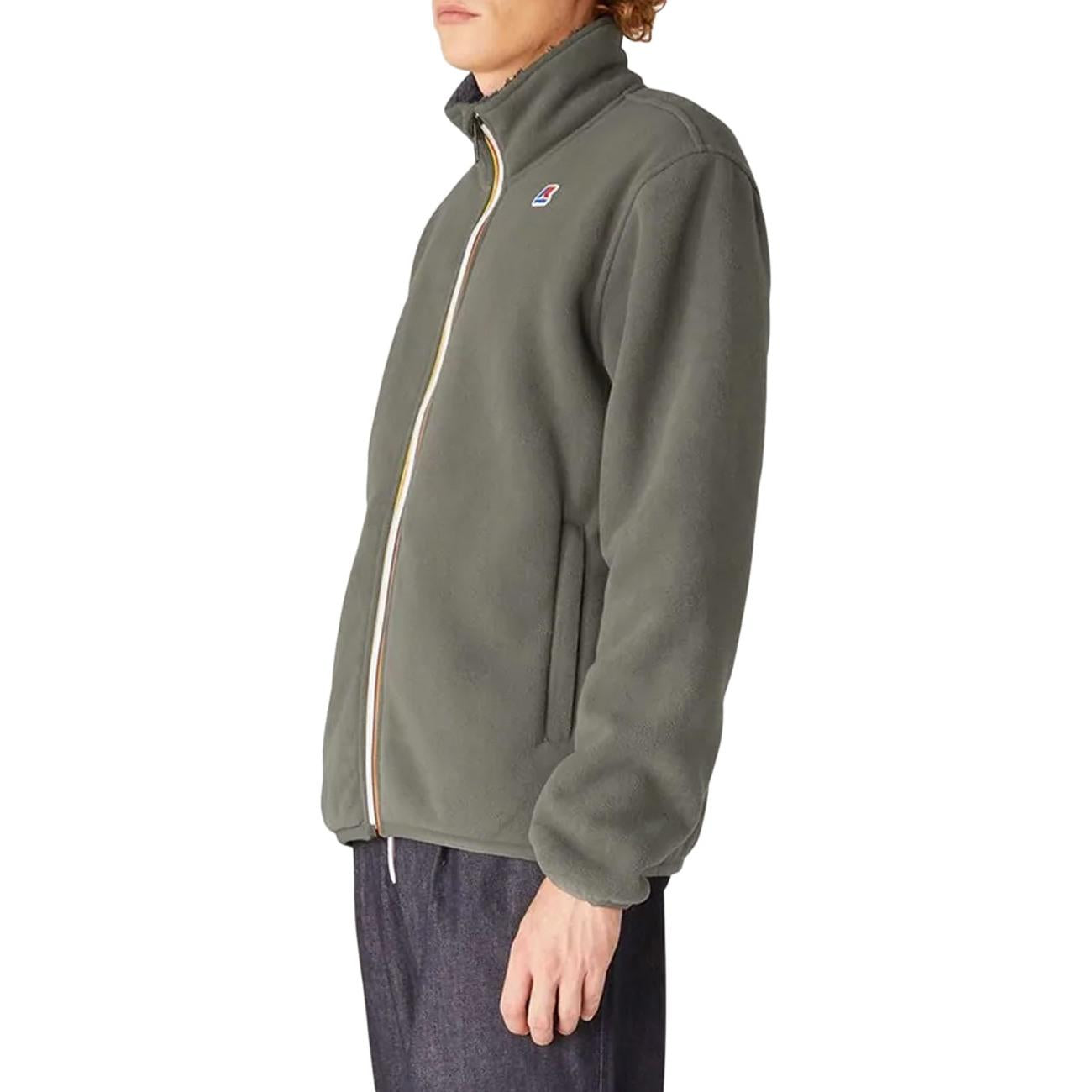 Felpa Pascal Polar Uomo Green Blackish K21181W AF0 GREEN BLACKISH/BLUE DEPHT K-WAY 