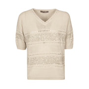 Maglia Scintille Donna Beige 58403 10LIN-LINO D.EXTERIOR 