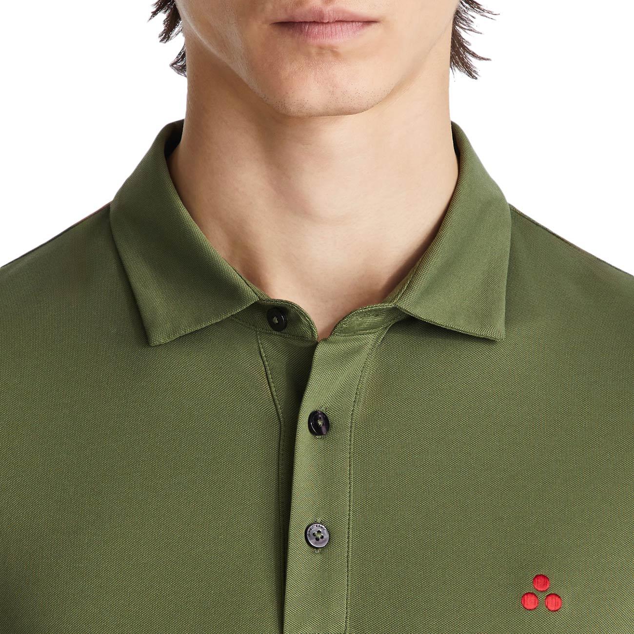 Polo Mezzola 02 In Piqué Di Cotone Stretch PEU5471 99012182 471 VERDE MILITARE PEUTEREY 