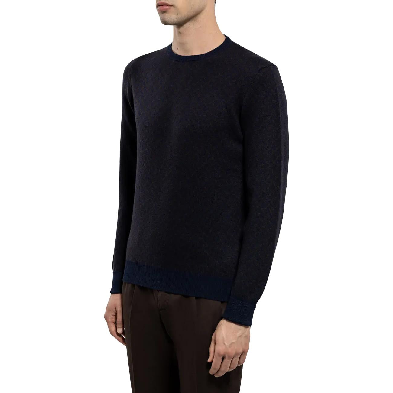 Maglia Girocollo In Cashmere Con Lama Di Rasoio D2K103 RB67 797+598 DRUMOHR 