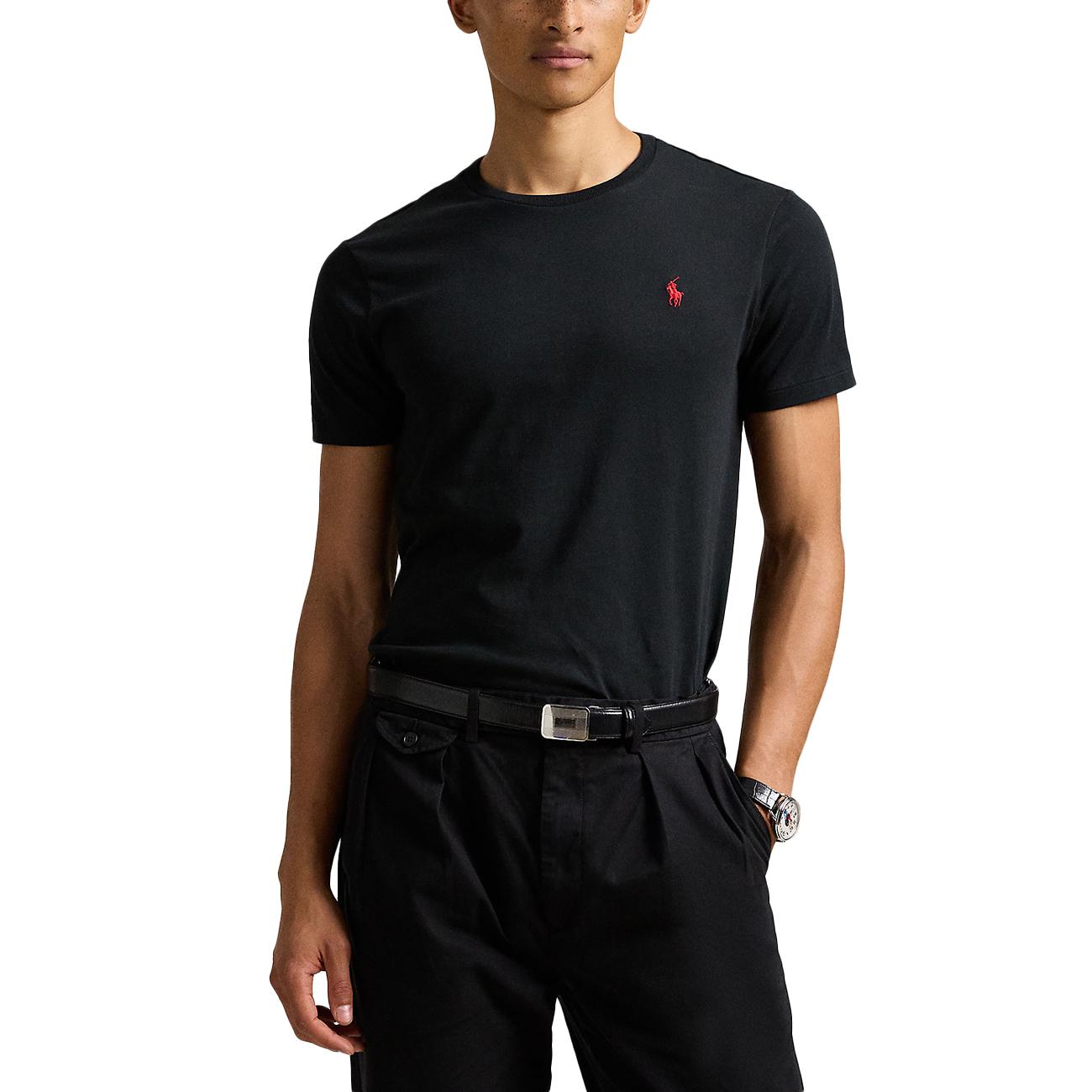 T-shirt Girocollo In Jersey Slim Fit 710680785 001 RL BLACK POLO RALPH LAUREN 