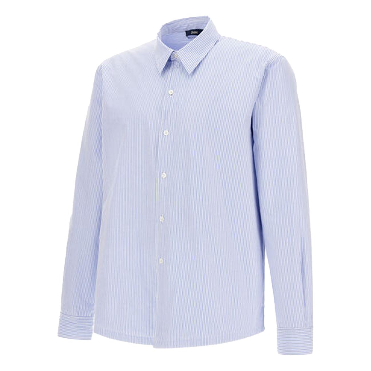 Shacket In Cotone A Righe GI000512U-13255 9105 AZZURRO HERNO 