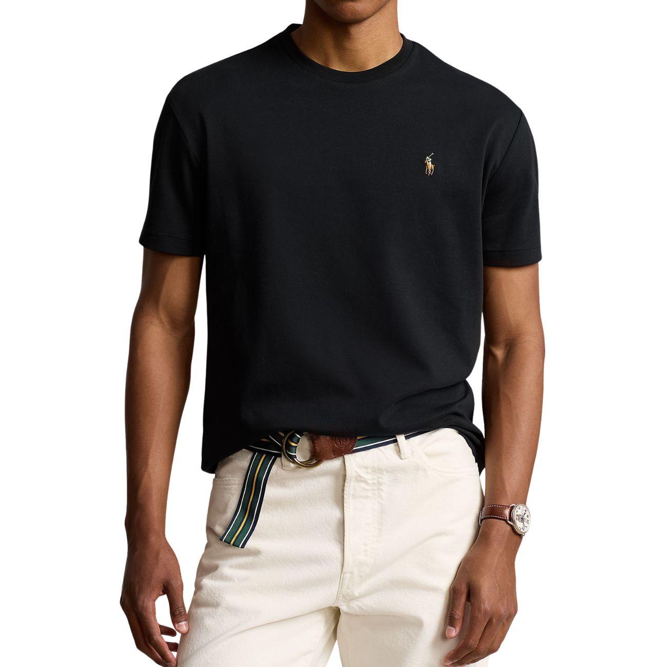 T-Shirt In Cotone Custom Slim Fit Uomo Polo Black 710740727 001 POLO BLACK POLO RALPH LAUREN 