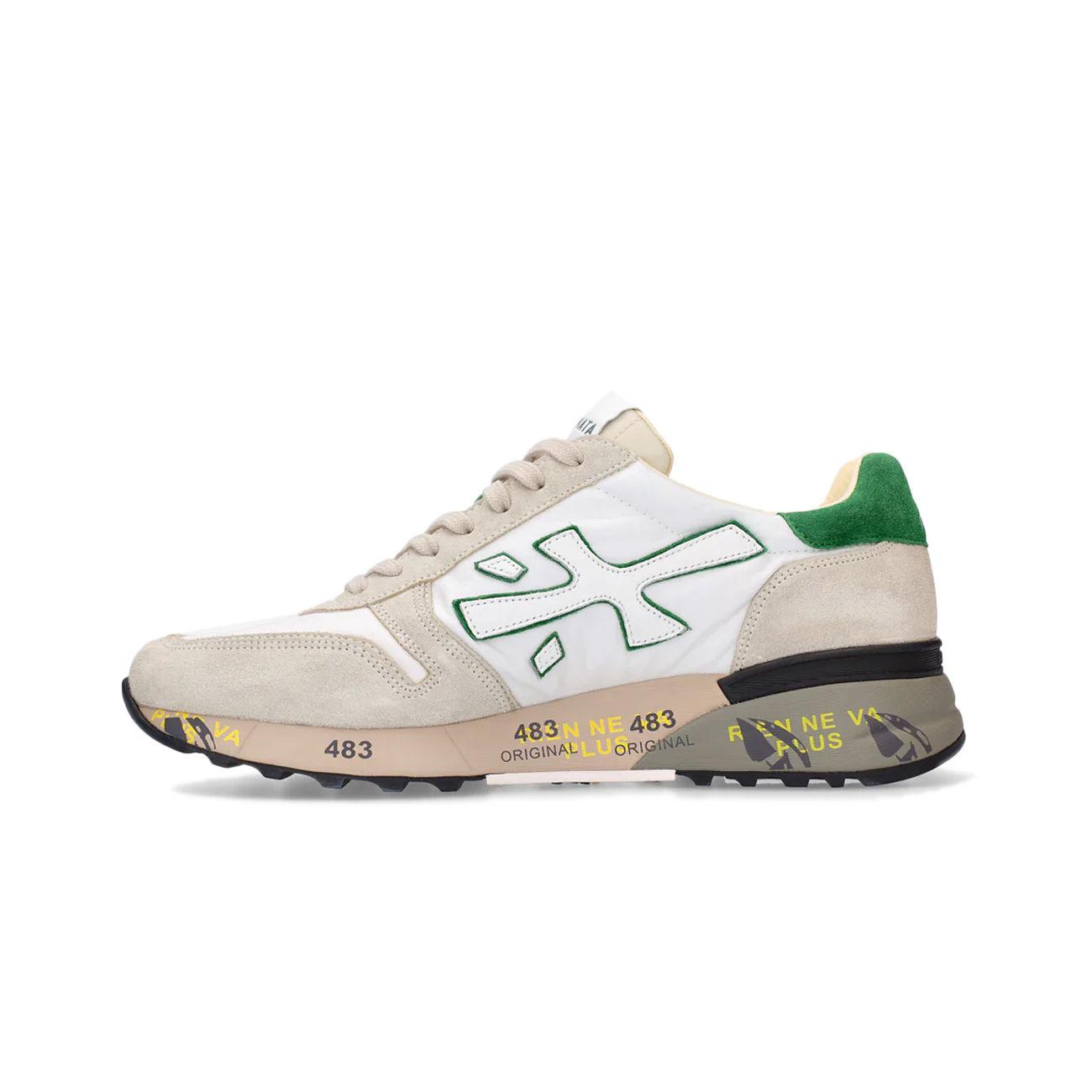 SNEAKERS U. LOGO GRANDE NYLON/TALLONE VERDE PREMIATA MICK VAR 6167G WHITE/GREY/GREEN PREMIATA 