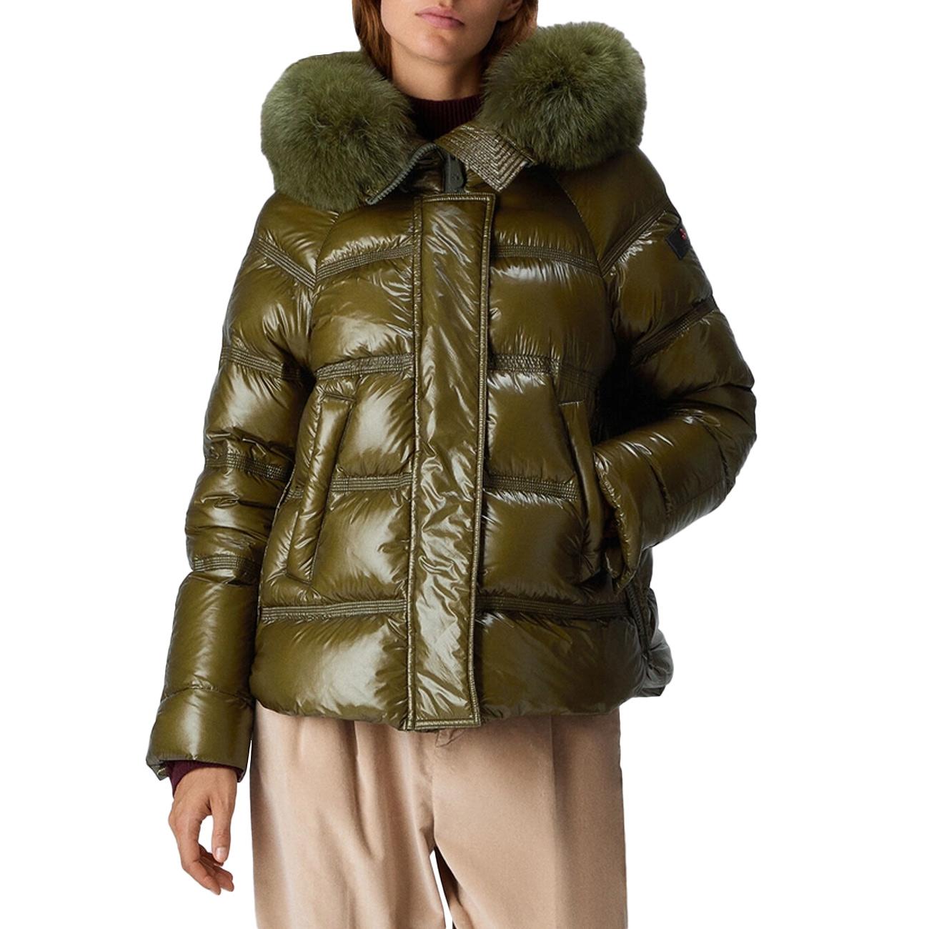 Piumino takan rp mid fur lucido PED5123 01181752 689 VERDE PEUTEREY 