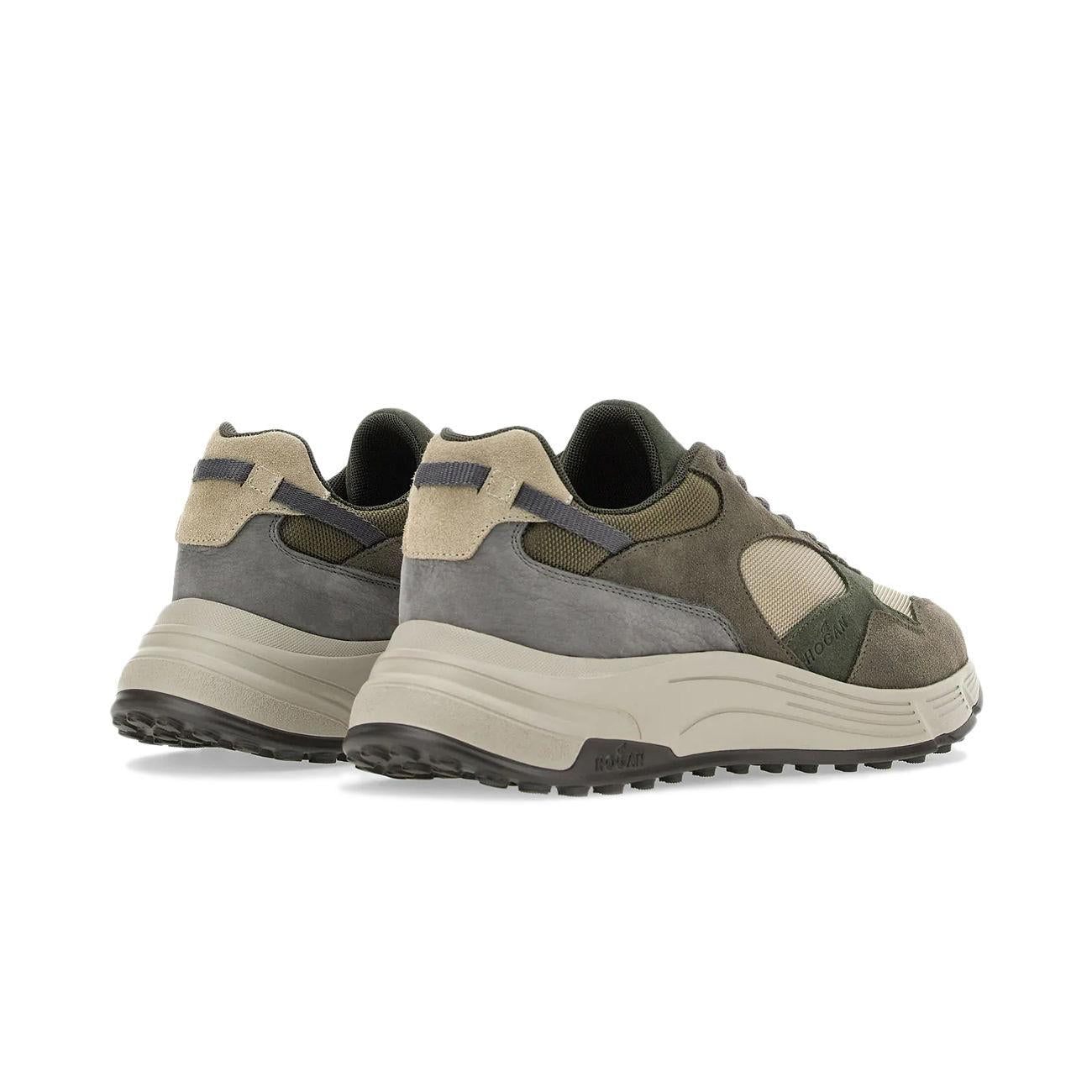 SCARPA U. HYPERLIGHT ALLACCIATO HOGAN HXM5630DM90MI1563Y VERDE/BEIGE/GRIGIO HOGAN 