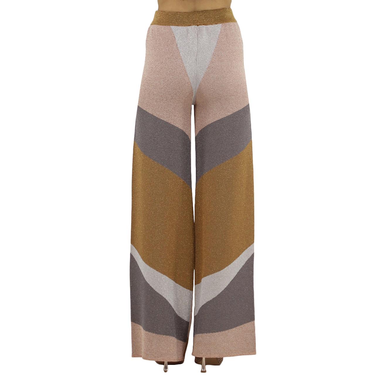 Pantaloni Jacquard Waves PTKD13017 MARRONE/GRIGIO AKEP 