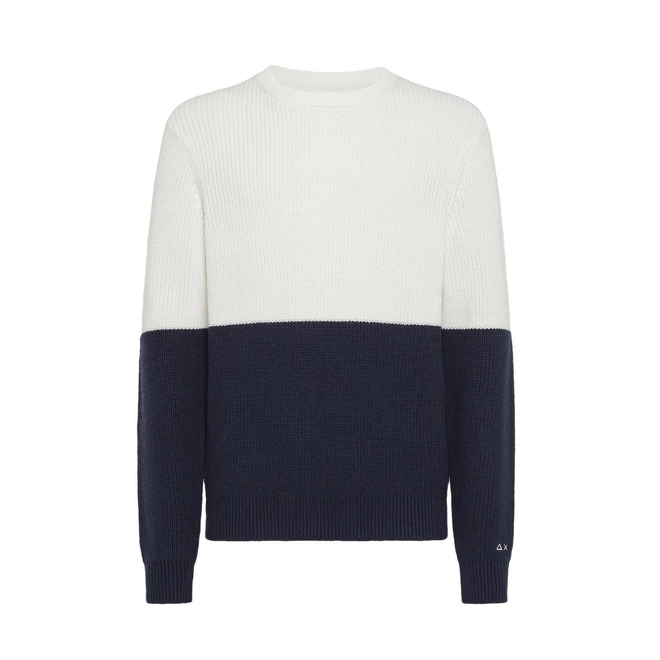 Maglia Round Stripe Bicolore Uomo Bianco K43153 31 BIANCO SUN68 
