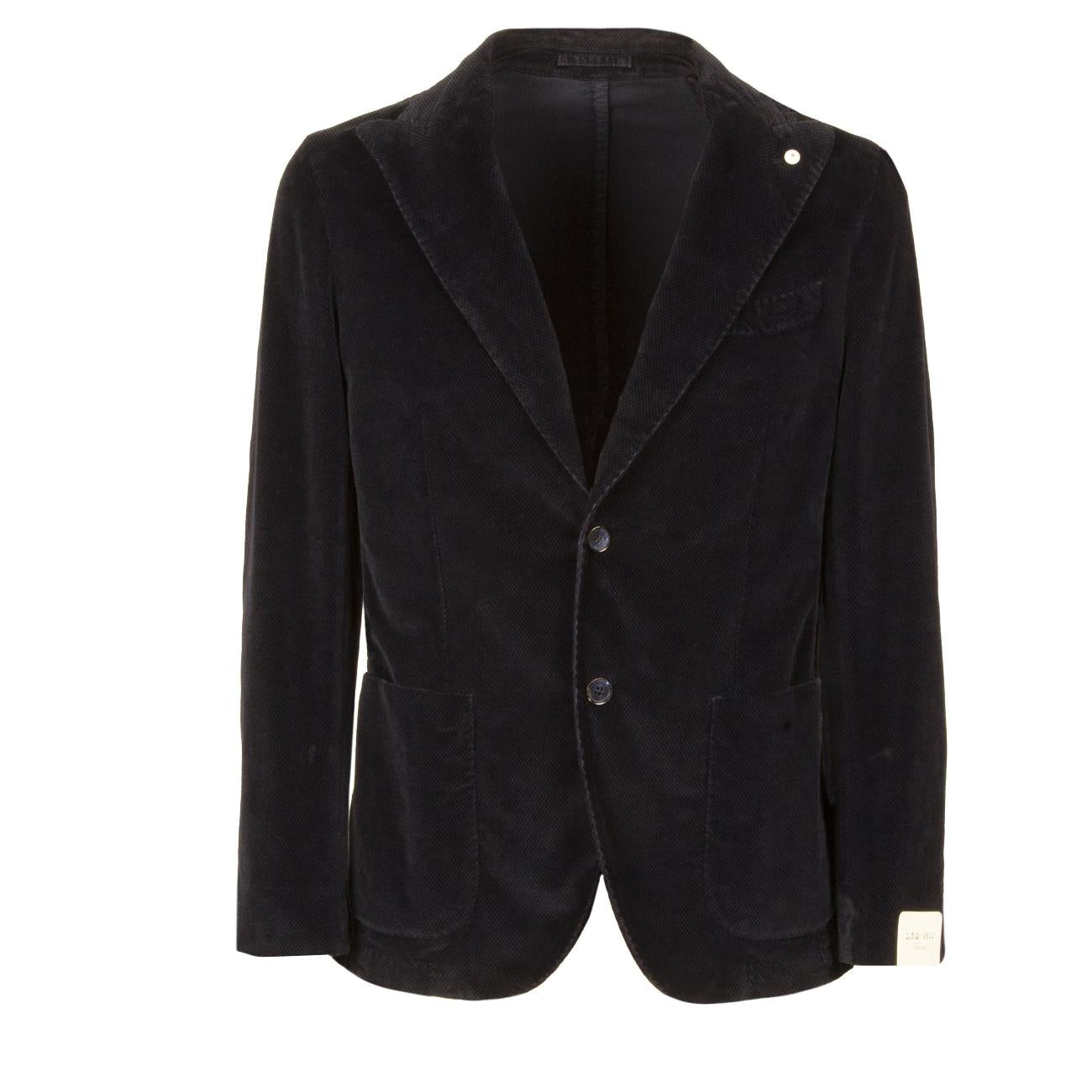 Giacca U. 2 Bott. Tasca Appl. Velluto Liscio Stampato L.B.M 25510 2807 6 BLU NAVY L.B.M.1911. 