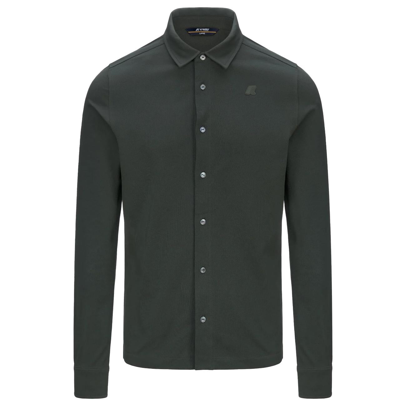 Camicia Timothee Pique K21425W WMR GREEN BLACKISH K-WAY 