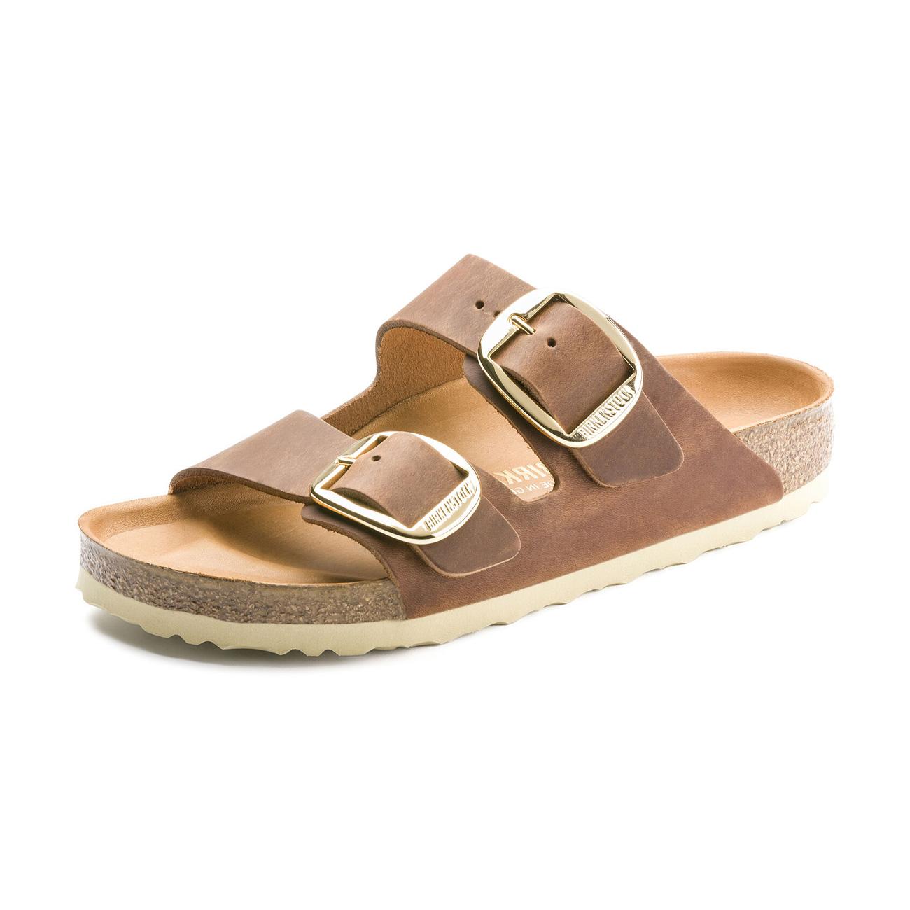 Sandali Arizona Grande Fibbia In Pelle Oliata 1011073 COGNAC BIRKENSTOCK 