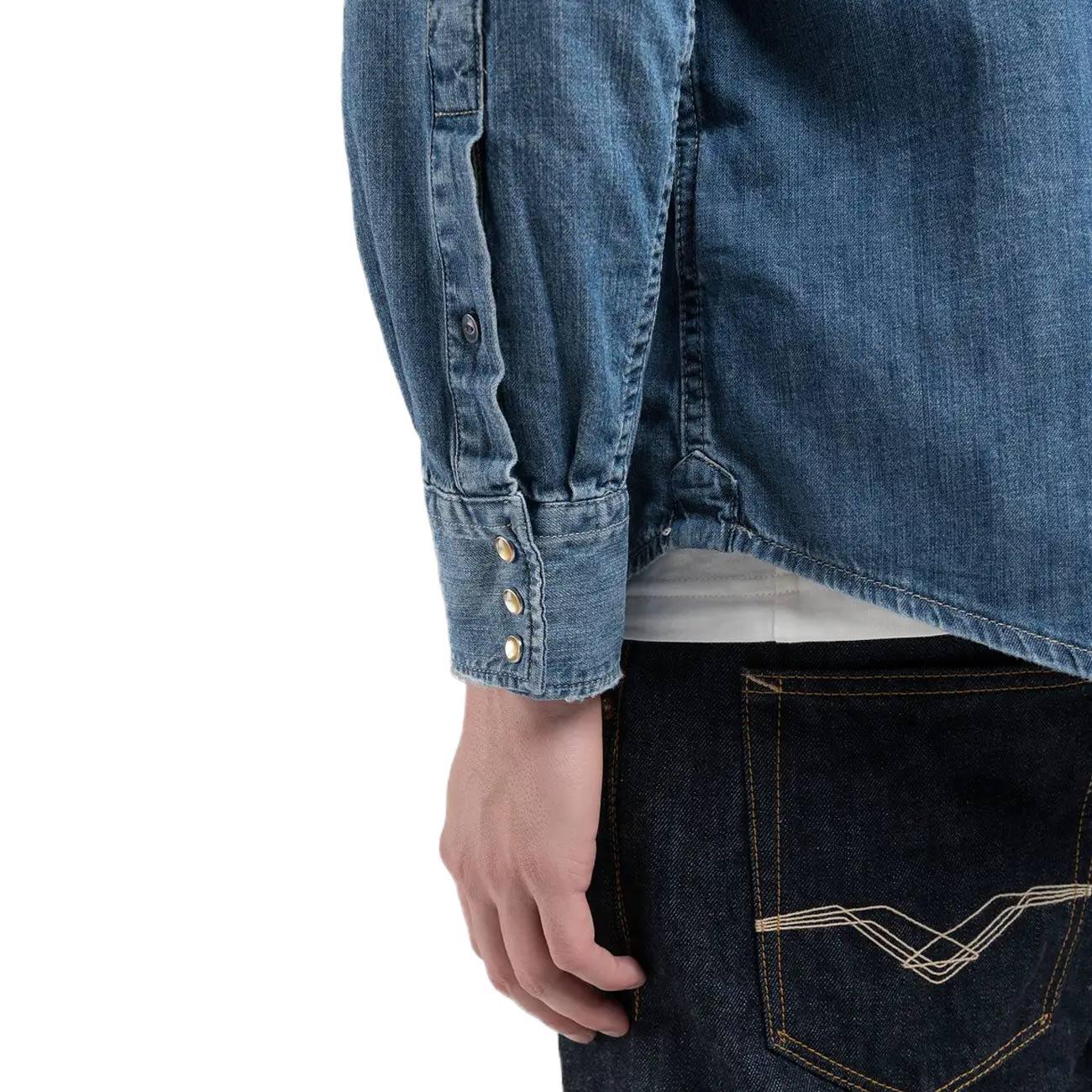 Camicia Regular Fit In Denim Blu Medio M4023C.000.26C80A 009 MEDIUM BLUE REPLAY 