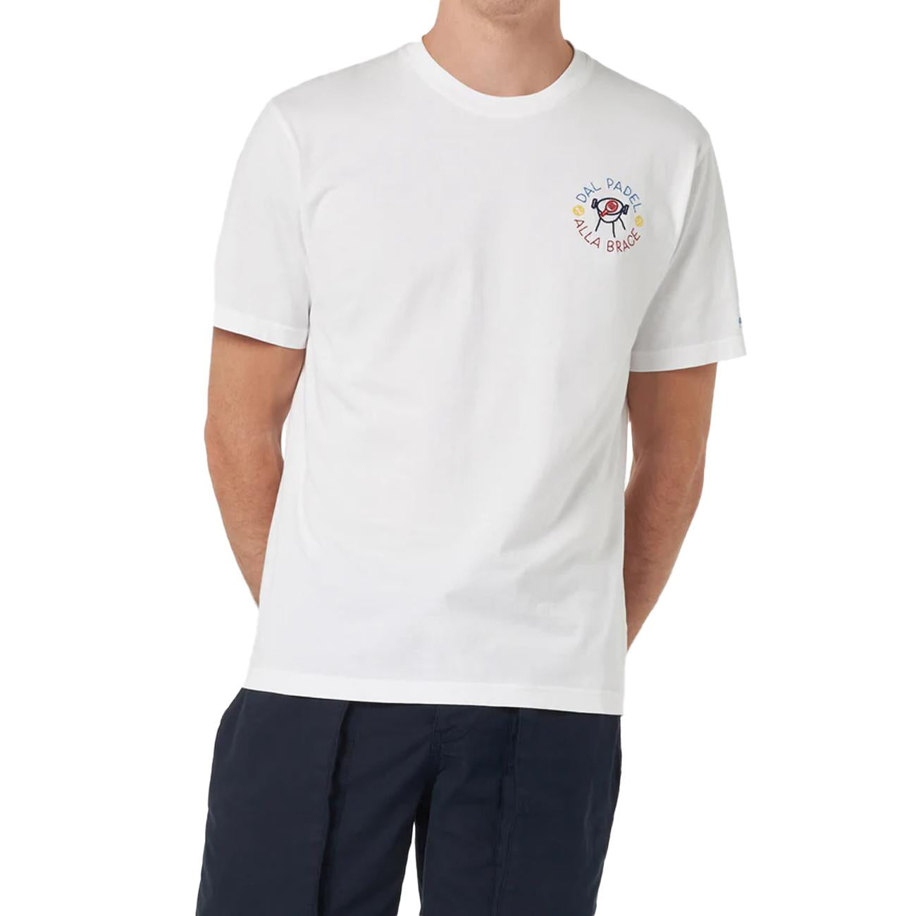 T-Shirt Portofino Uomo Bianco POT0001 04403F PADEL BRACE 01N EMB MC2 SAINT BARTH 