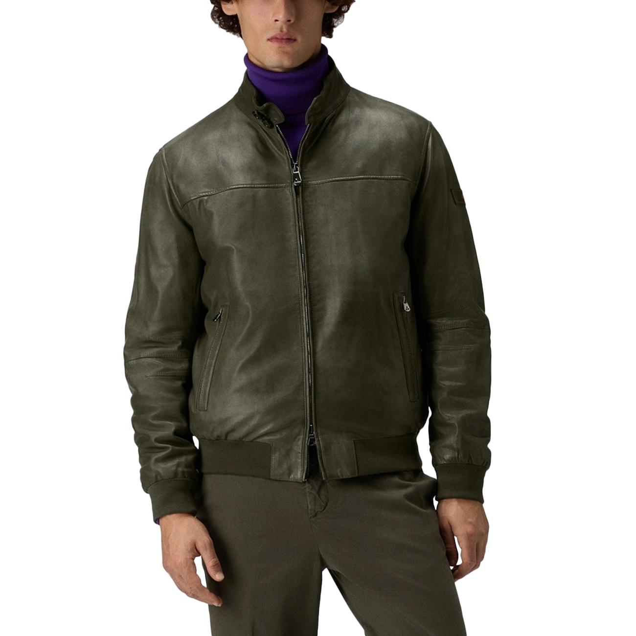 Bomber di pelle fiona tt effetto vintage PEU5632 99012331 689 VERDE PEUTEREY 