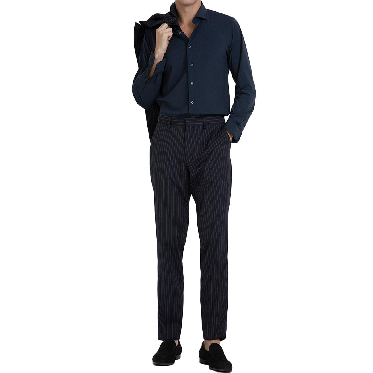 Camicia Collo Italiano Uomo Blu MK893012 BLUE MARKUP 