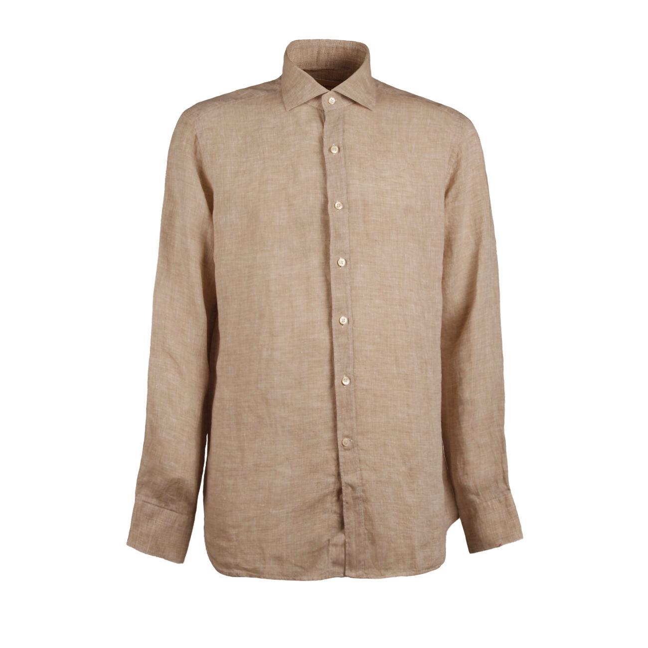 Camicia Tinta Unita Uomo Beige QE8CUU US4/BEIGE GUGLIELMINOTTI 