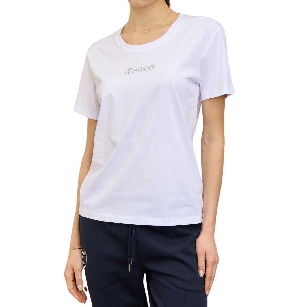 T-Shirt Logo Gommato Pump Donna Bianco 25SBLDH02374-006842 100 BIANCO BLAUER 