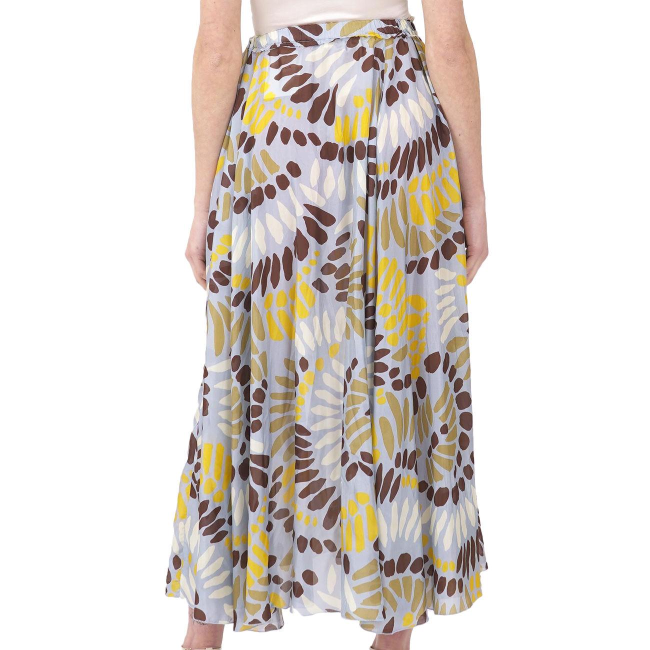 Gonna Lunga Fantasia Petali Donna Polinesia J3715029/37 POLINESIA 1798/AZZ GIALLO/MORO JUCCA 