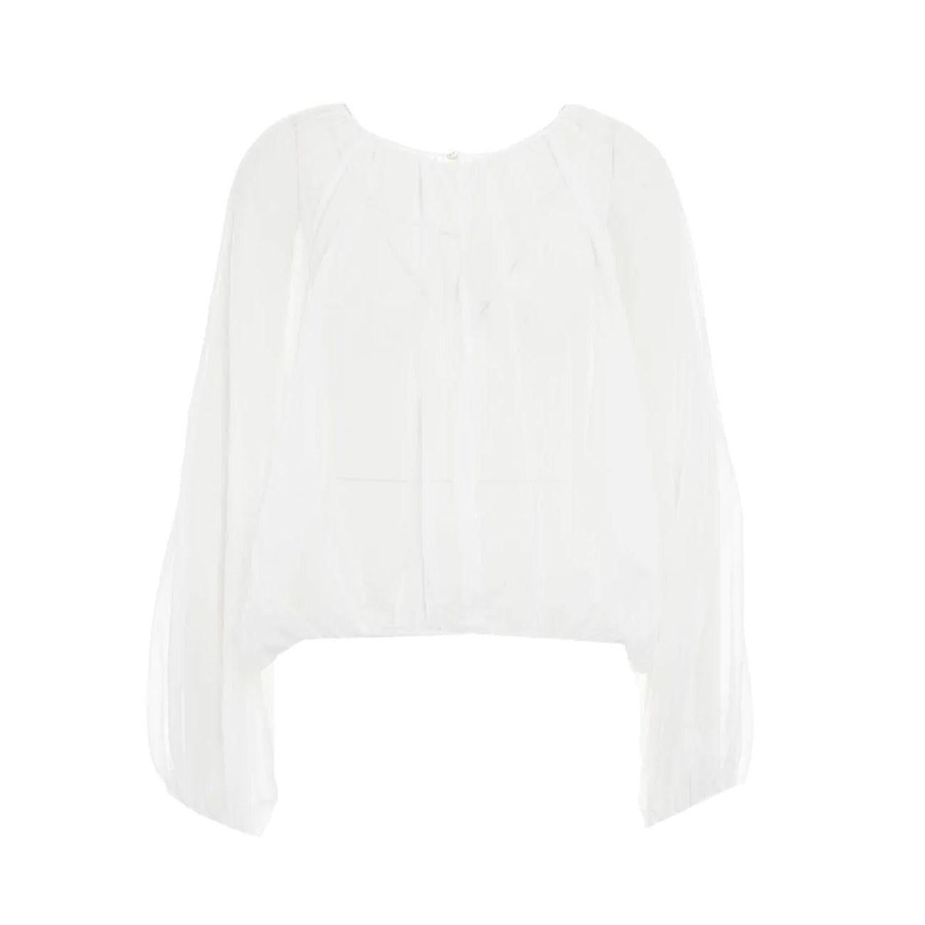 Blusa Girocollo Mussola Donna Bianco J3712042/24 BIANCO 001 JUCCA 