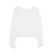 Blusa Girocollo Mussola Donna Bianco J3712042/24 BIANCO 001 JUCCA 