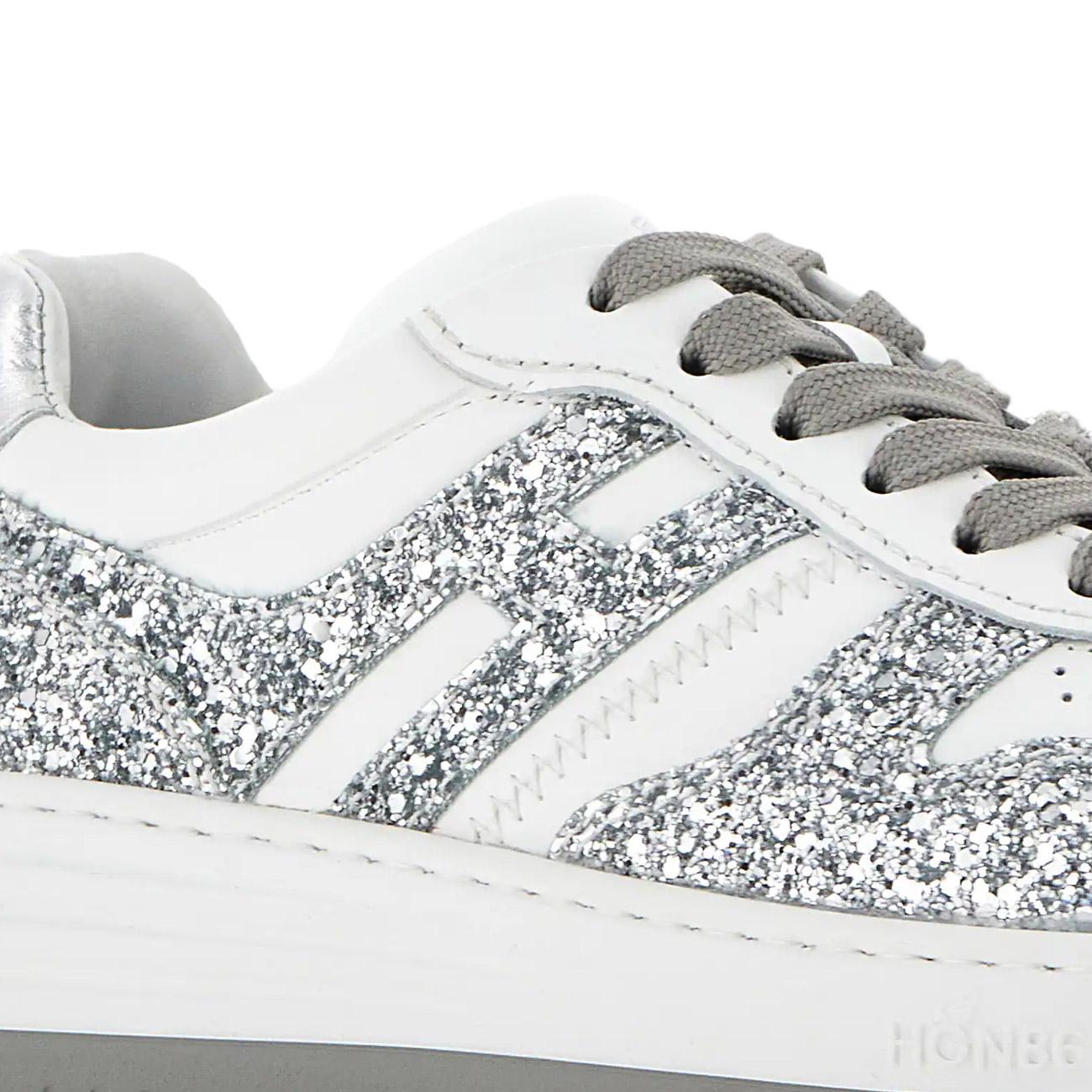 Sneakers H630 Glitter Donna Bianco Argento GYW6300EU50SE90351 BIANCO/ARGENTO HOGAN 