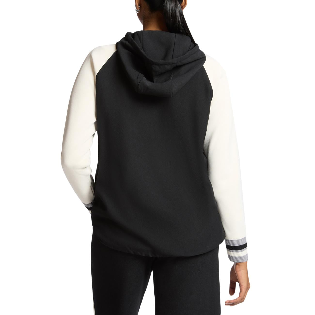 ELENA MIRO' Cardigan Misto Viscosa Con Cappuccio E Zip M547Z000688N 0B1 JUTA/NERO/GRIGIIO 