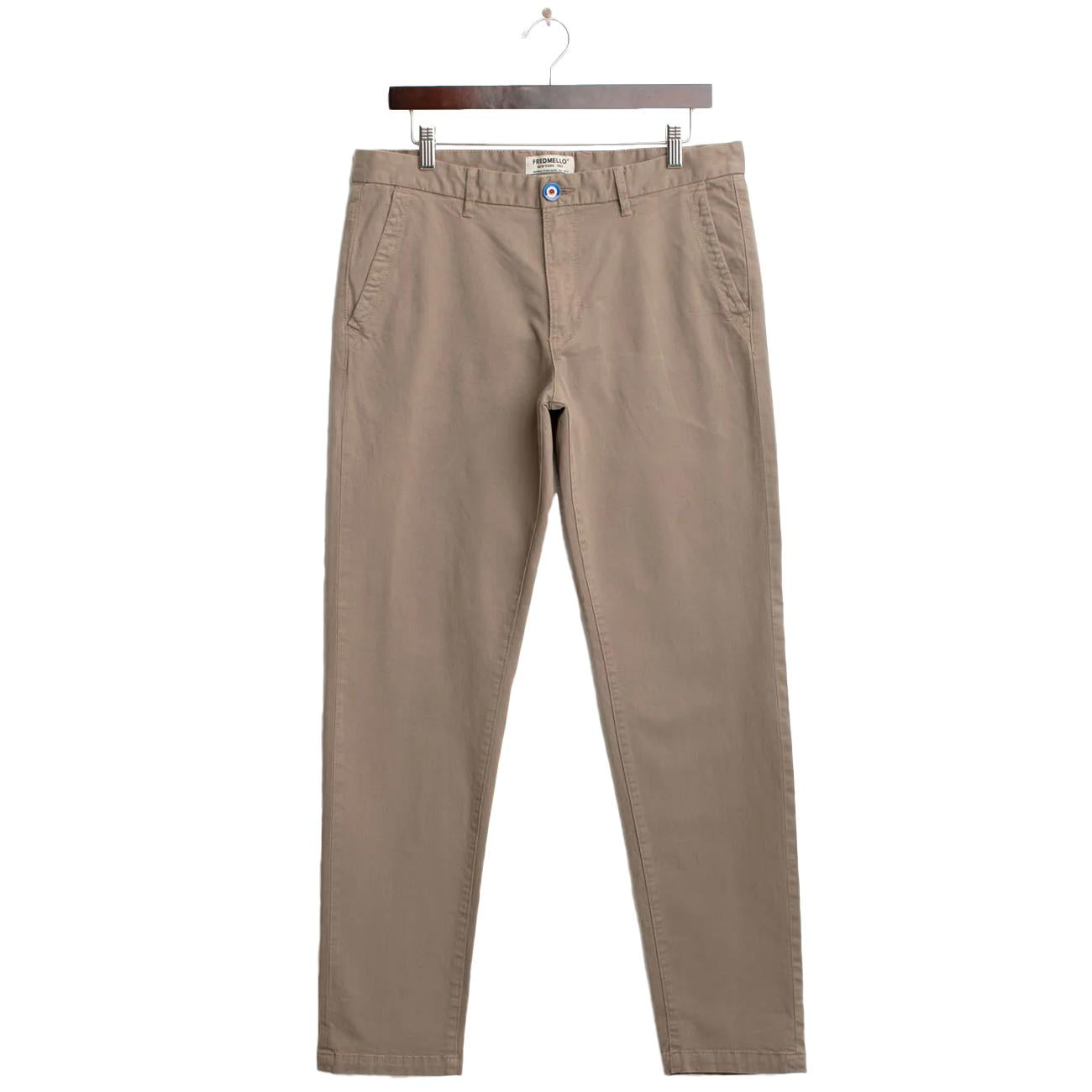 Pantalone Chino Slim Ft "Mr. Bryan" FMRAYMOND A0107 MUD FRED MELLO 