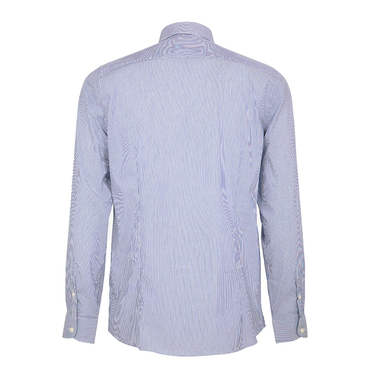 Camicia Rigata Con Collo Italiano Uomo Blu MK893013 BLUE MARKUP 