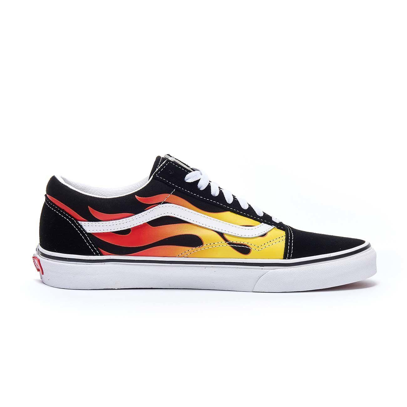 Sneakers Old Skool Flame Uomo Black Flame VN0A38G1 PHN1BLACK/BLACK/TRWHT VANS 