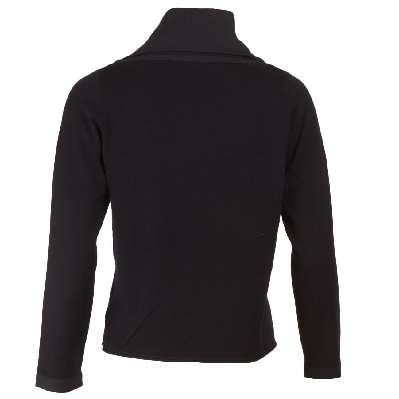Maglia Collo Ciambella Con Inserto In Tessuto 255W1155 - DW 029 NERO ANIS WHITE 